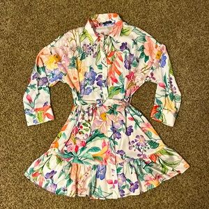 Zara floral button down dress